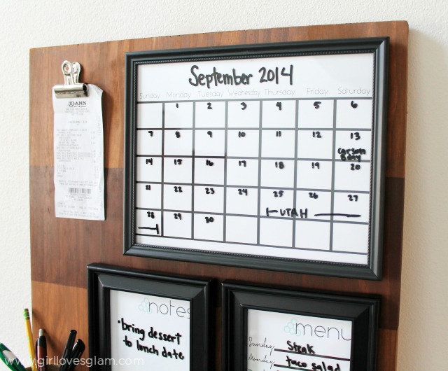 home command center with calendar